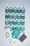 3" House Advent Calendar Kit - Turquiose/Grey