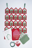 3" House Advent Calendar Kit - Red/Green