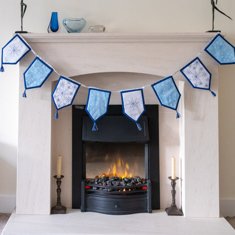 5" House Christmas Bunting Kit - Blue