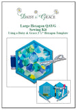 3 1/2" Hexagon QAYG Template + Large Hexagon Sewing Book Kit - Moda Gradients