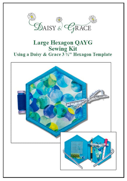 3 1/2" Hexagon QAYG Template + Large Hexagon Sewing Book Kit - Moda Gradients