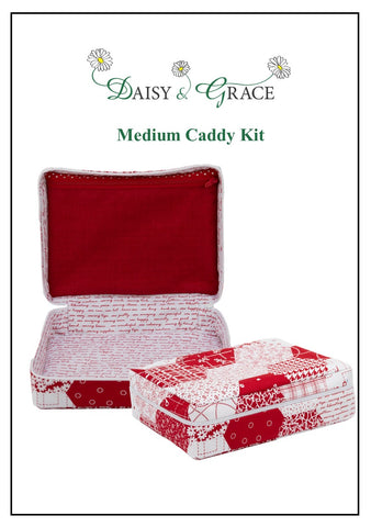 Medium Caddy Kit includes Dolls House Pattern  - Red & White Hexagons