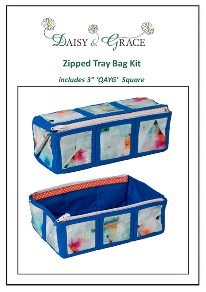 Zipped Tray bag - Blue Paint
