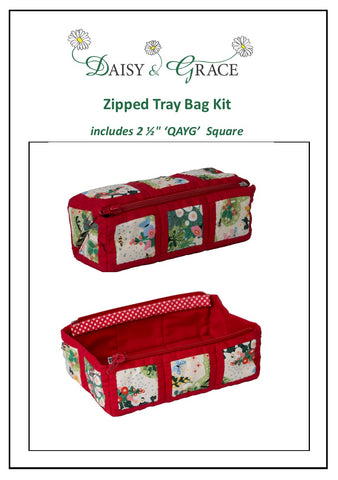 Zipped Tray bag - Spring Red