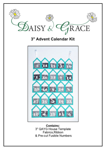 3" House Advent Calendar Kit - Turquiose/Grey