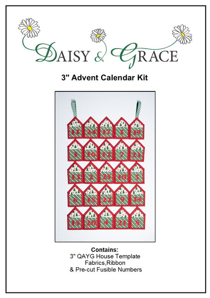 3" House Advent Calendar Kit - Red/Green