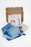 Zipped Bucket Bag Kit & Templates - Blue Liberty