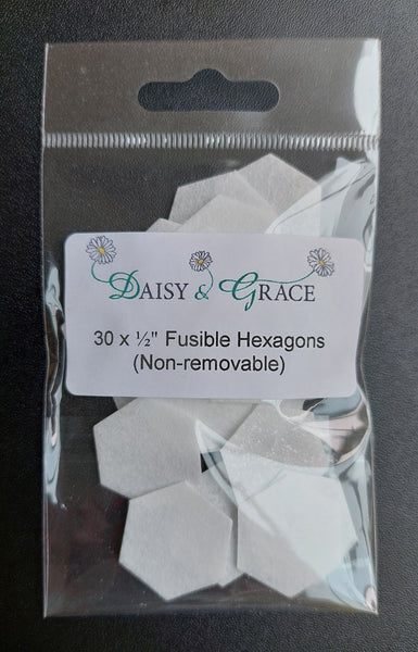 30 x Fusible 1/2" Hexagons