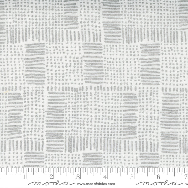 Whispers Metallic by Studio M for Moda - White Silver